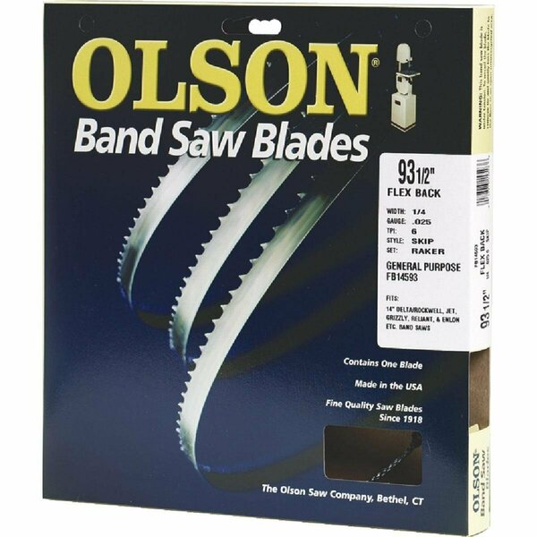 Olson Saw Olson 93-1/2 In. x 1/4 In. 6 TPI Skip Flex Back Band Saw Blade FB14593DB